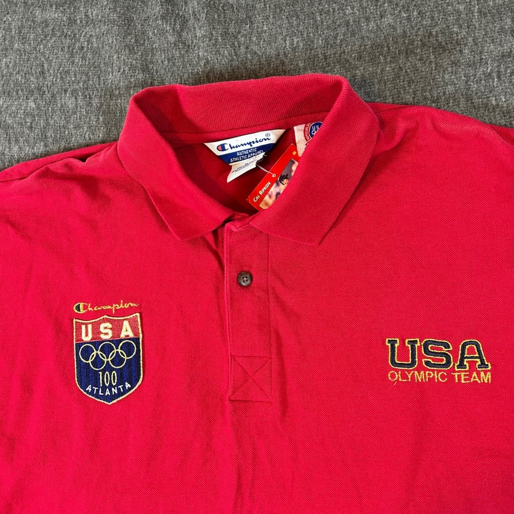 Champion USA Olympic Team Polo Shirt 1996 Atlanta Games‎ Mens XL Deadstock